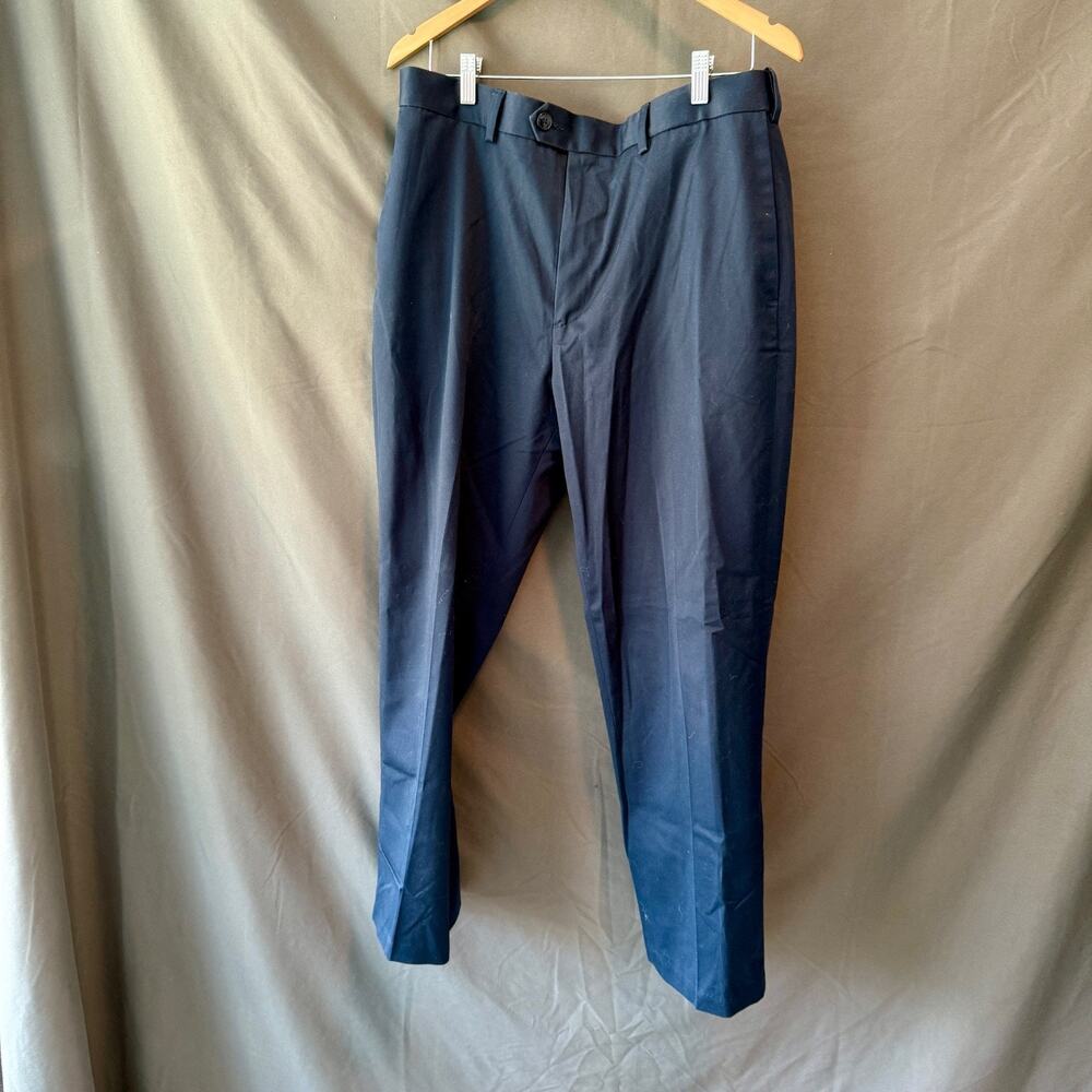 Perry Ellis Portfolio Men’s Dress Pants 34x29 Blue Flat Front Comfort Stretch